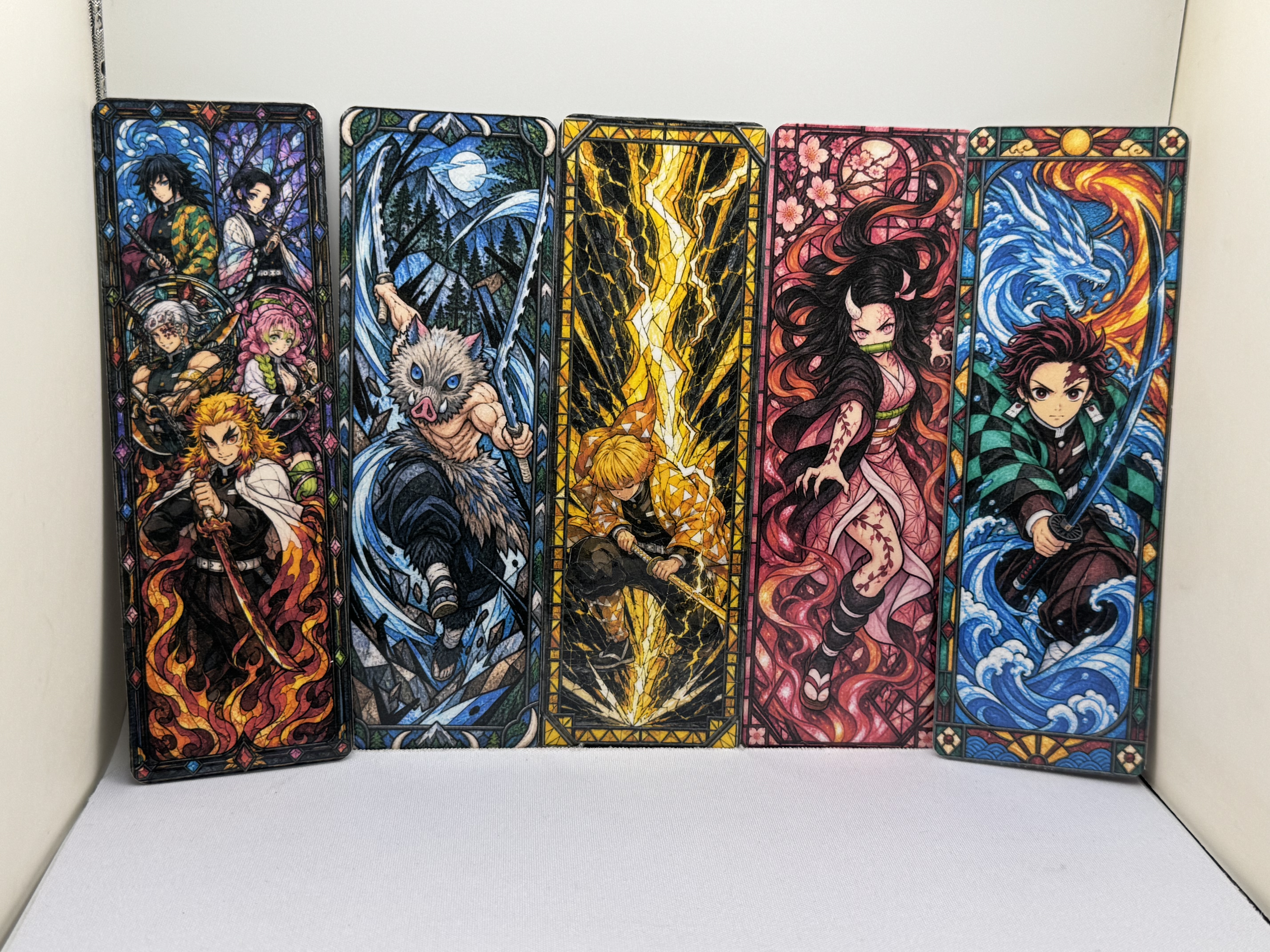Demon Slayer Stained Glass Bookmark Set